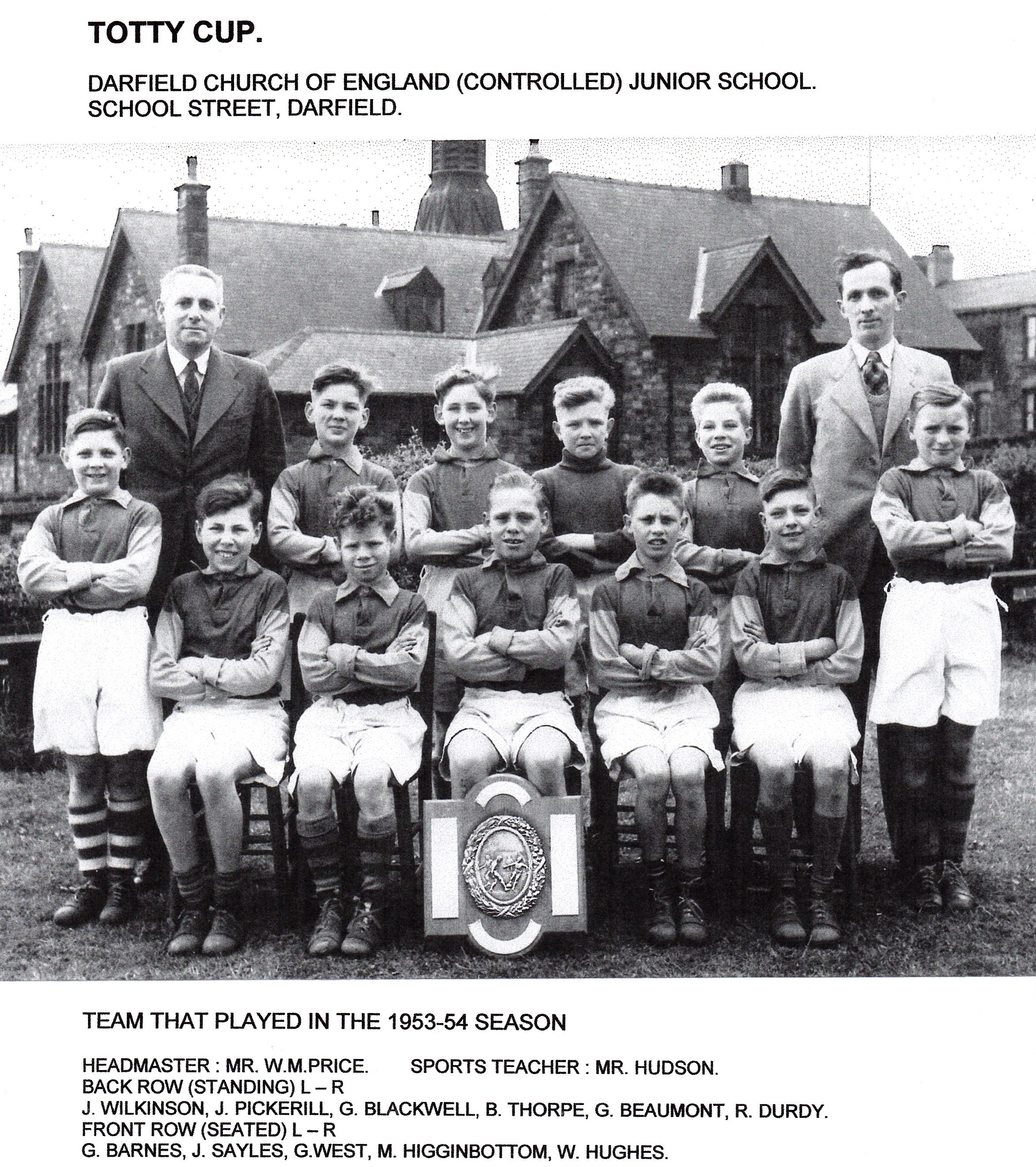 darfield church of england school runners up 1953 1954