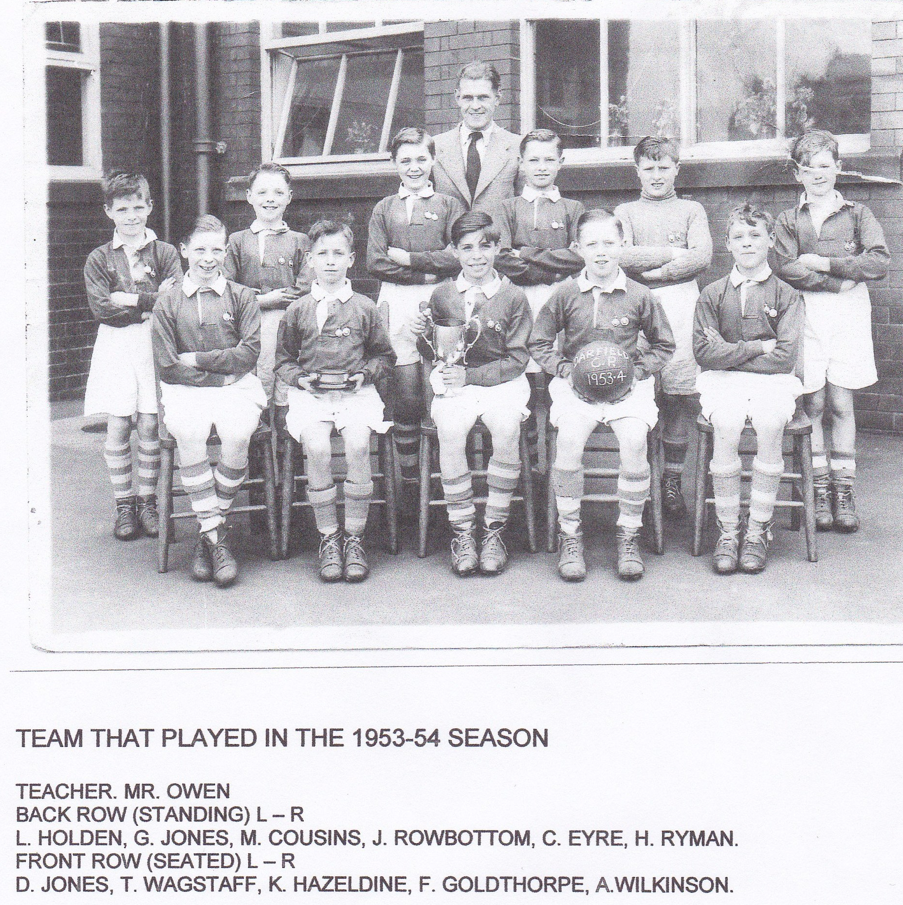 darfield council and junior school totty cup 1953 1954